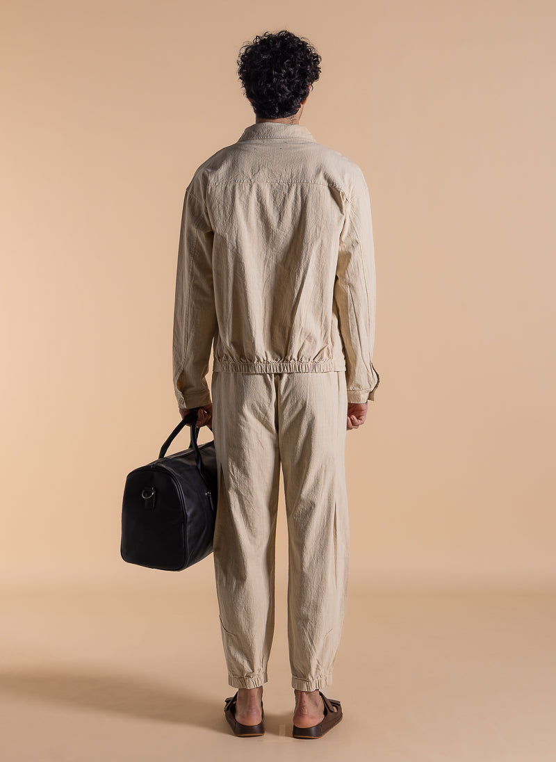 LINEN BLEND TEXTURED SHIRT SET