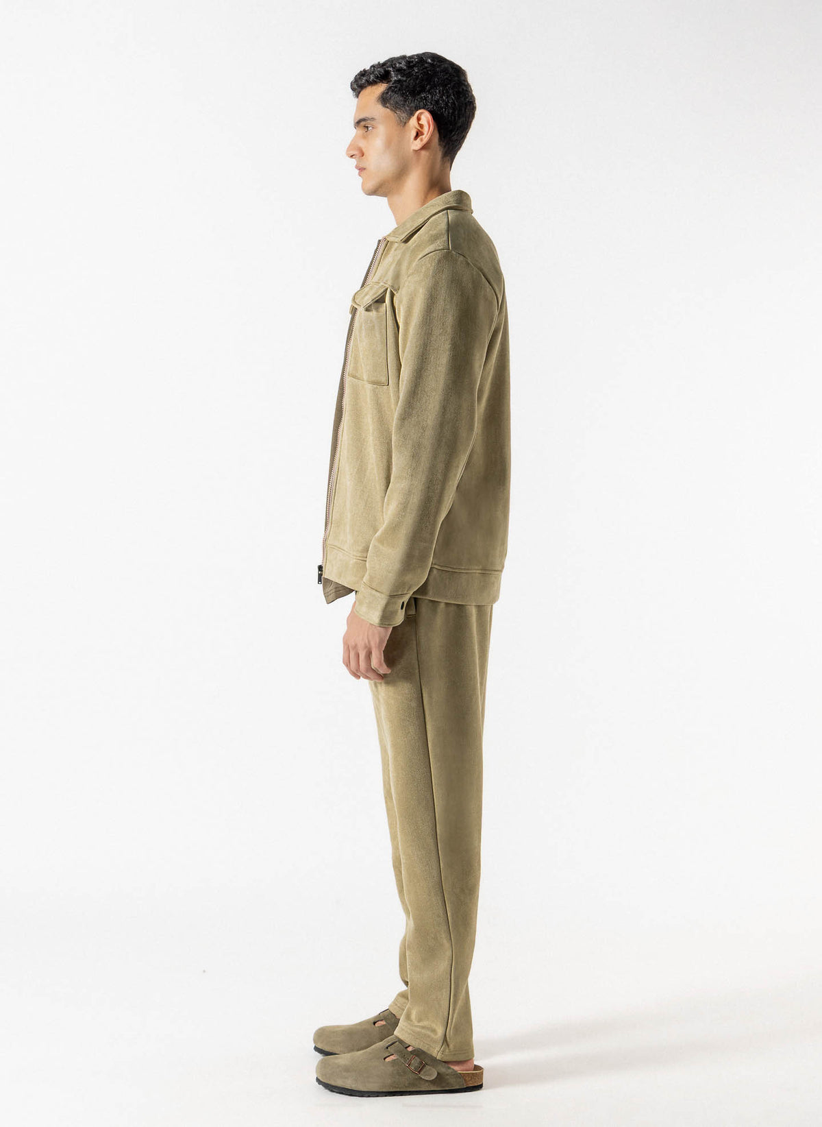FAUX SUEDE JACKET SET