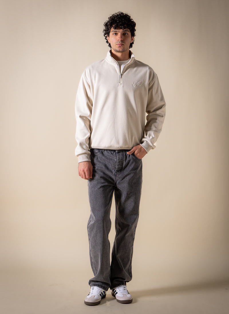 EMBROIDERED QUARTER-ZIP SWEATSHIRT