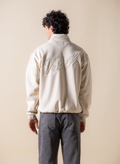 EMBROIDERED QUARTER-ZIP SWEATSHIRT