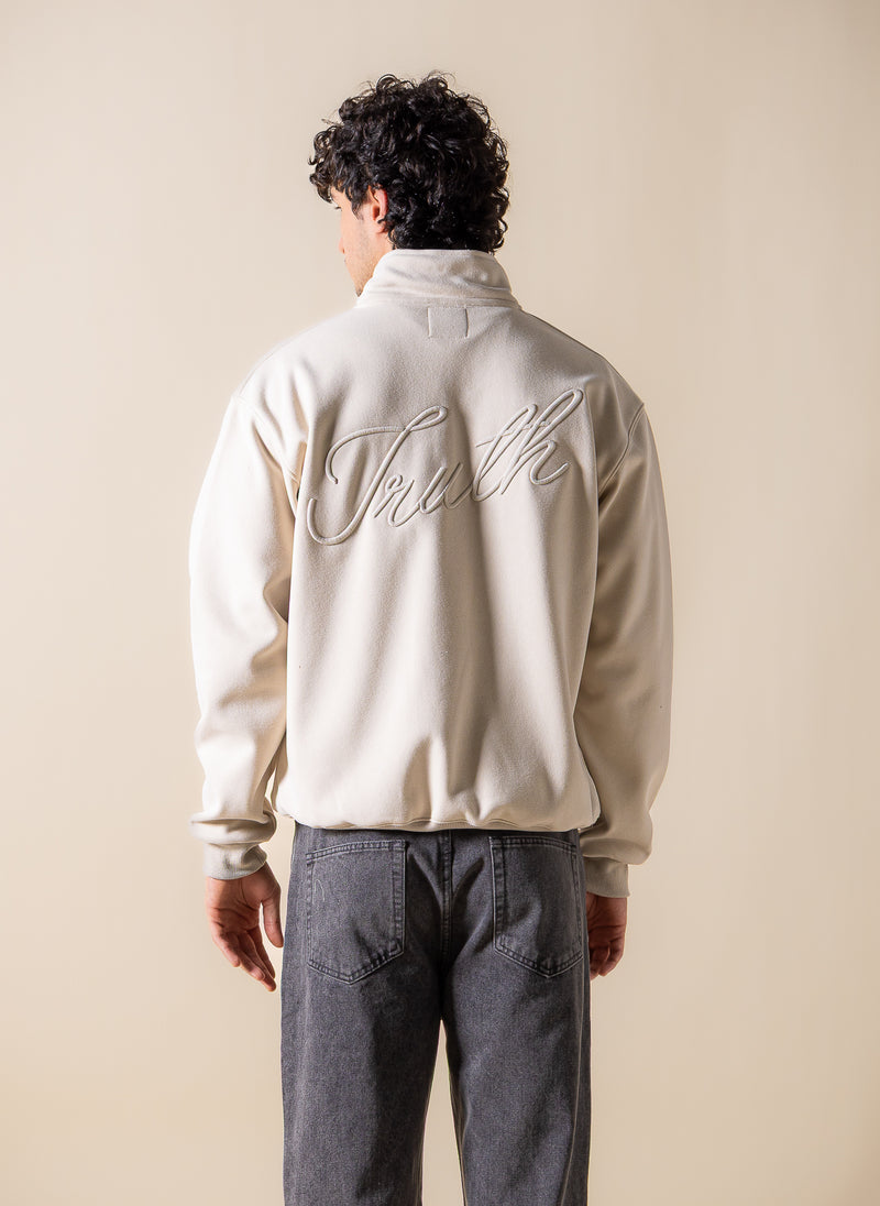 EMBROIDERED QUARTER-ZIP SWEATSHIRT