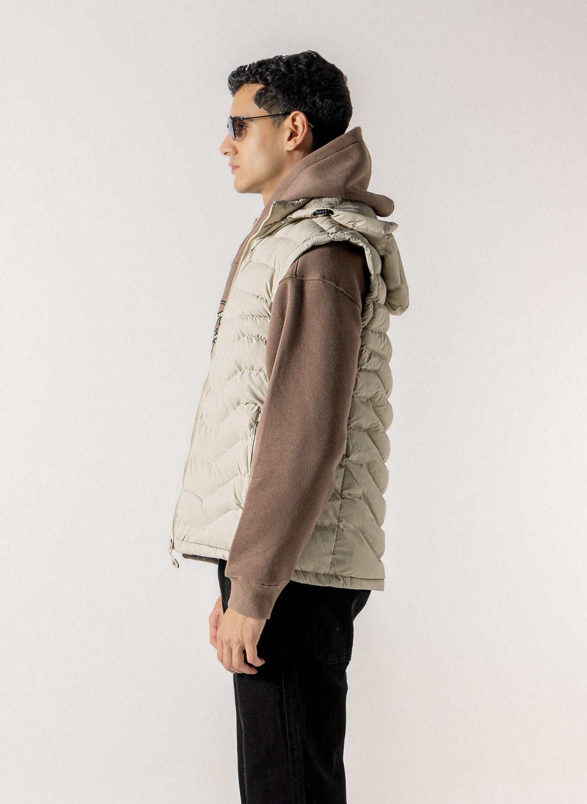 VELVET FLEECE LINED PUFFER VEST