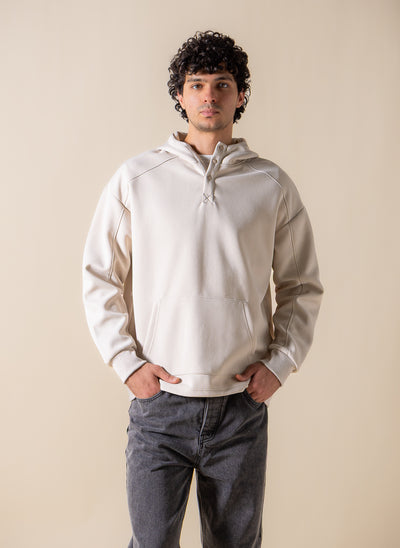 BUTTON DETAILED COMFORT HOODIE