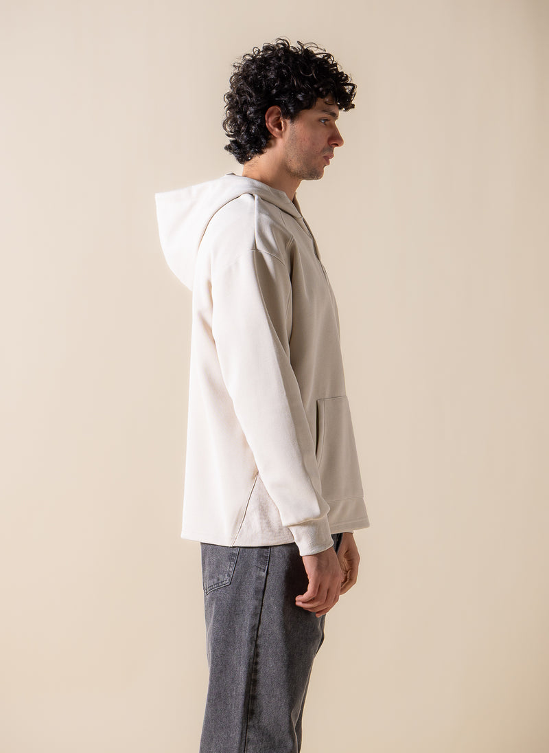 BUTTON DETAILED COMFORT HOODIE