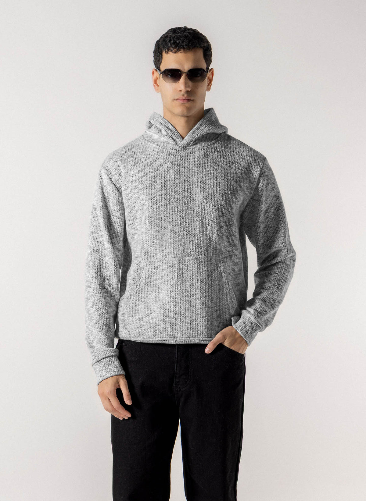 TEXTUREDE KNIT HOODIE