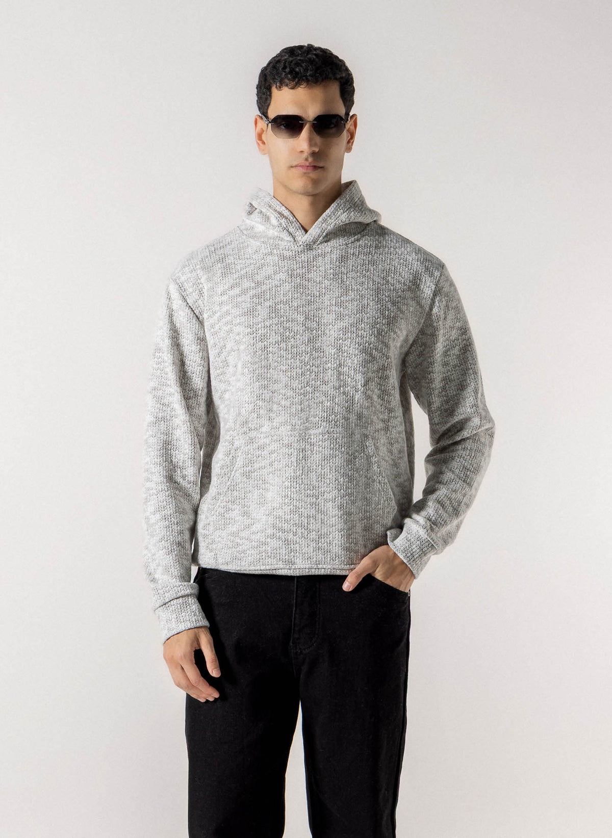 TEXTUREDE KNIT HOODIE