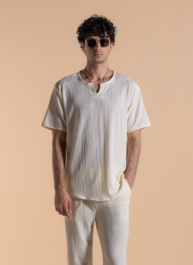 TEXTURED LIGHTWEIGHT TROUSER SET