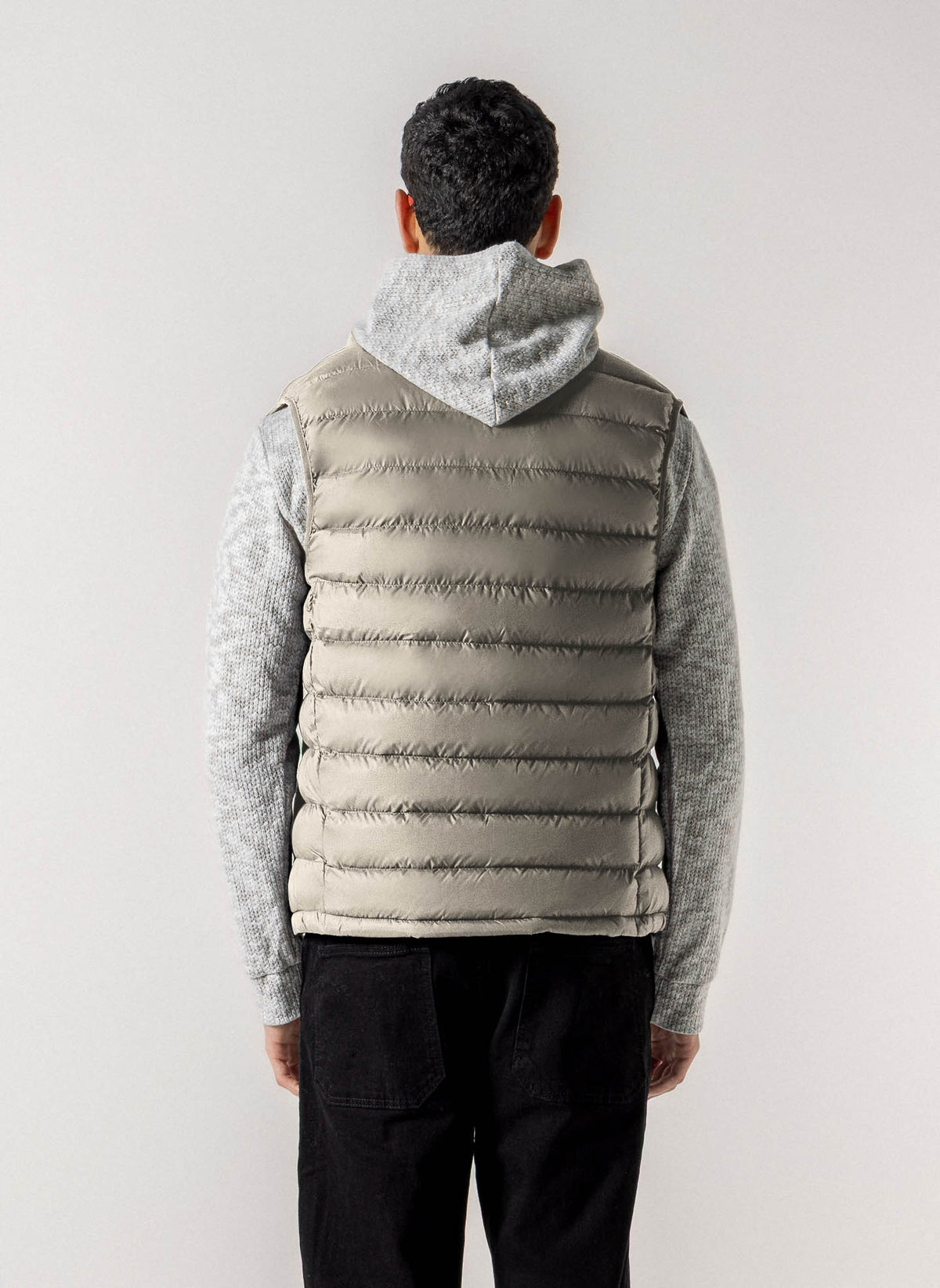 FLEECE LINED HOODED PUFFER VEST