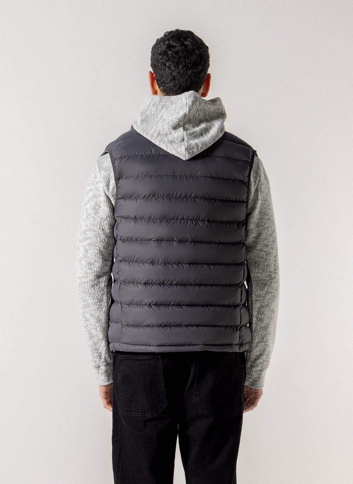 FLEECE LINED HOODED PUFFER VEST
