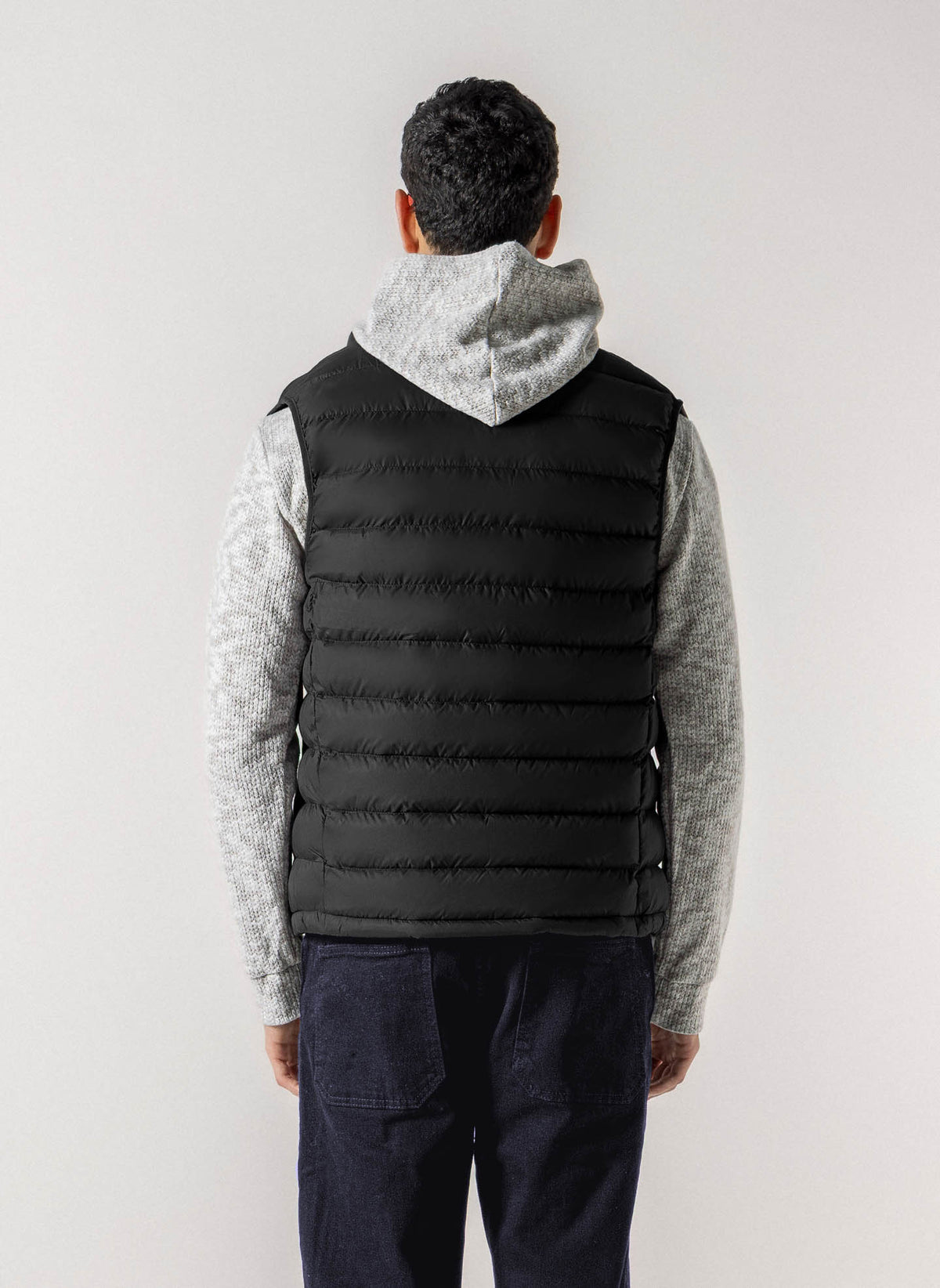 FLEECE LINED HOODED PUFFER VEST