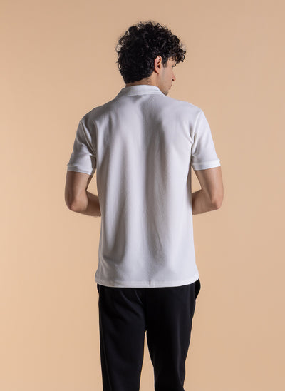 ZIPPER DETAIL POLO SHIRT