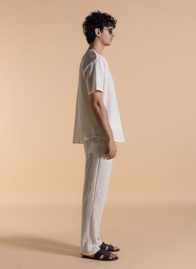 TEXTURED LIGHTWEIGHT TROUSER SET
