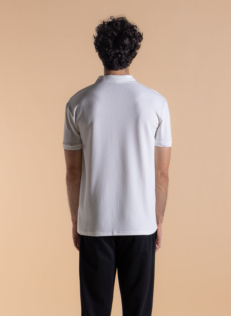 SLIM ZIPPER DETAIL POLO SHIRT