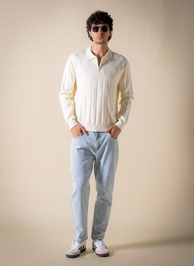 ZIPPER DETAIL POLO SHIRT