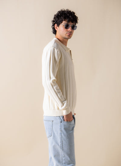 ZIPPER DETAIL POLO SHIRT