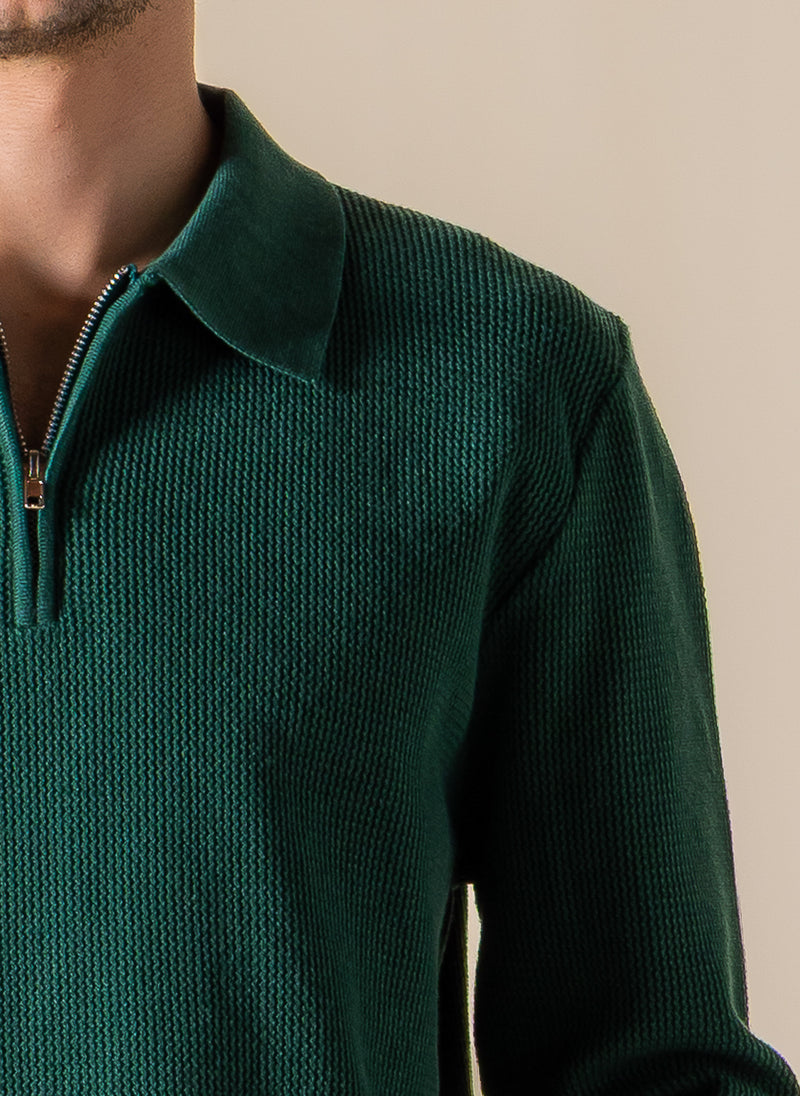 KNITTED POLO SHIRT WITH ZIP