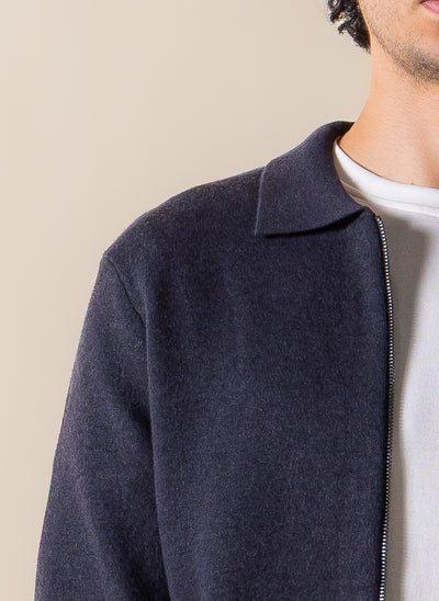 FINE KNIT ZIP-UP JACKET