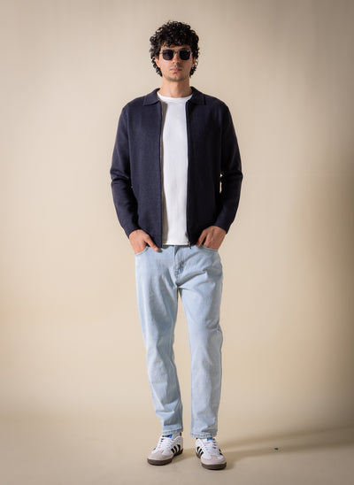 FINE KNIT ZIP-UP JACKET