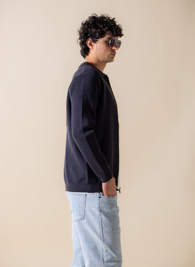 FINE KNIT ZIP-UP JACKET