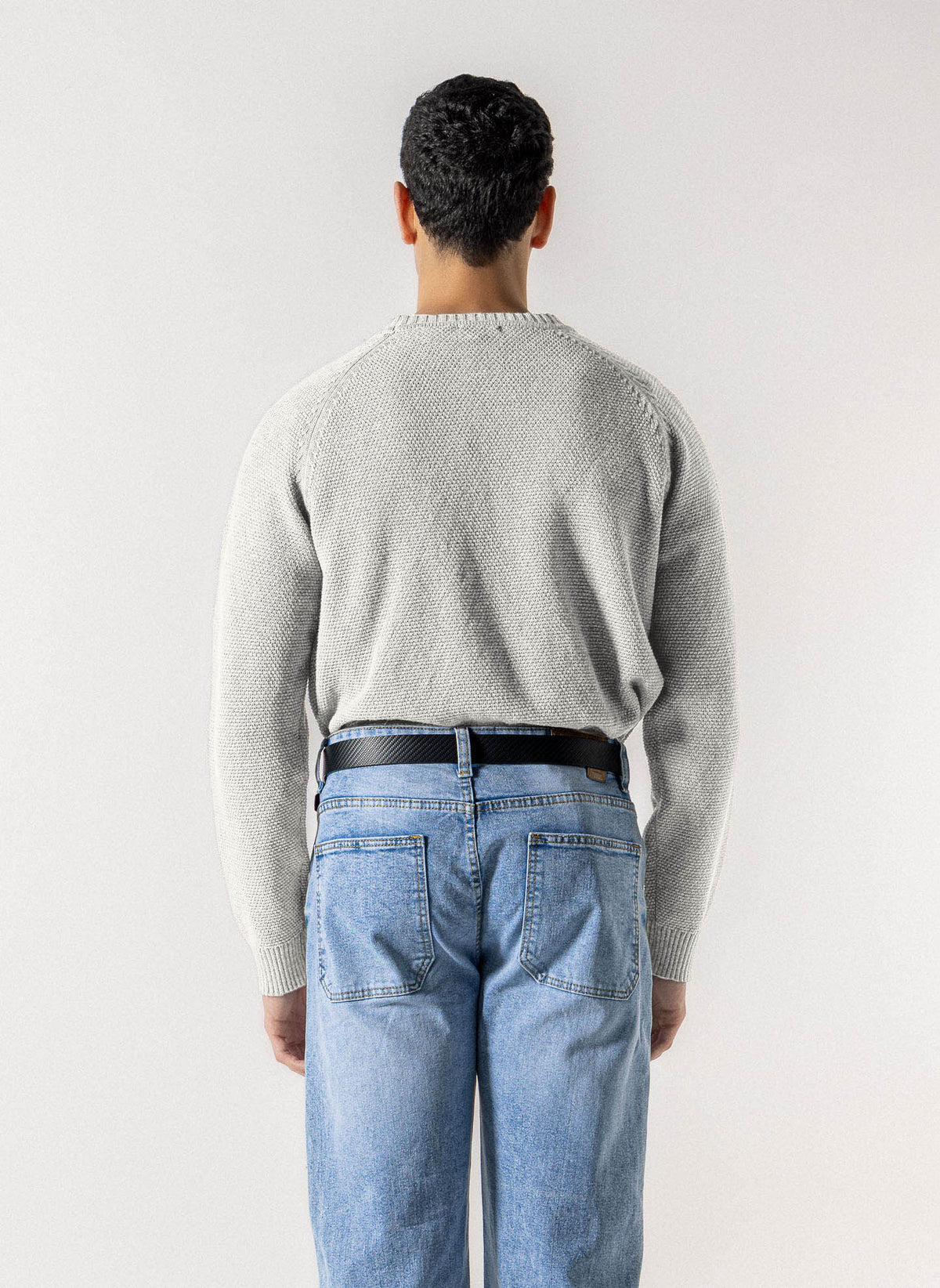 TEXTURED RAGLAN CREW NECK SWEATER