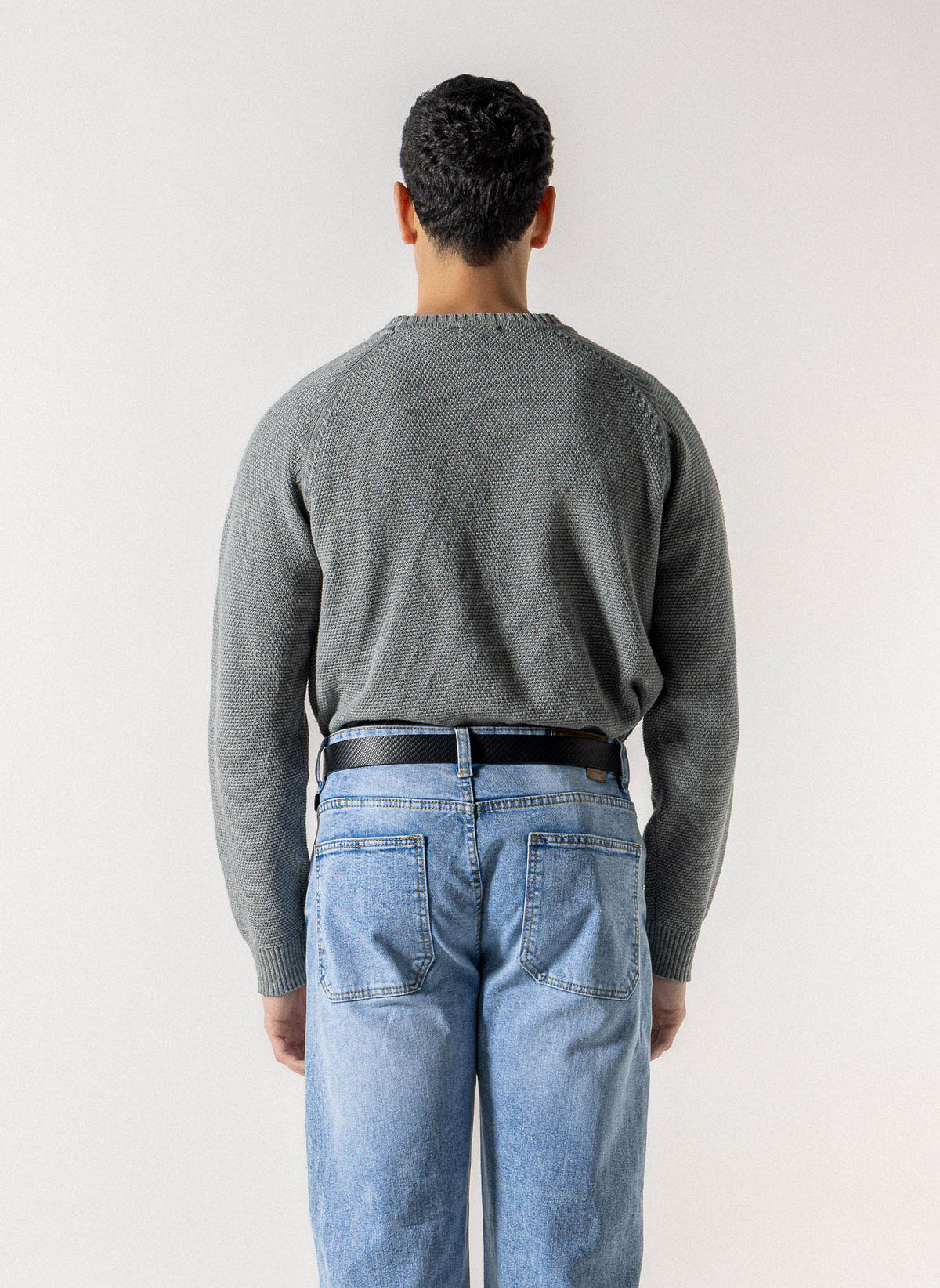 TEXTURED RAGLAN CREW NECK SWEATER