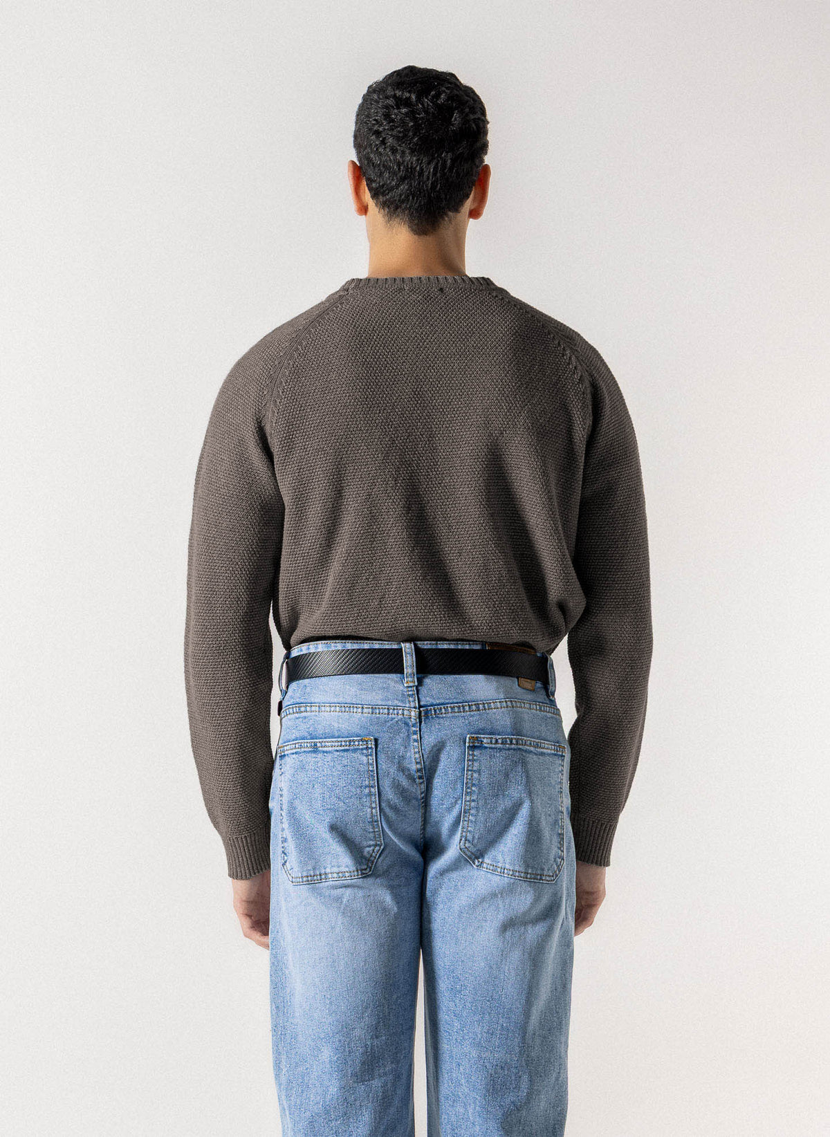 TEXTURED RAGLAN CREW NECK SWEATER