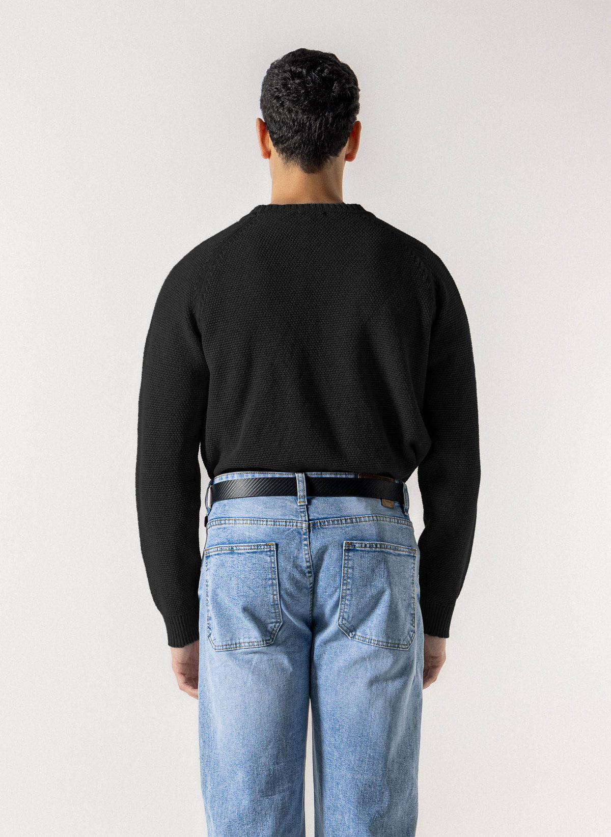 TEXTURED RAGLAN CREW NECK SWEATER