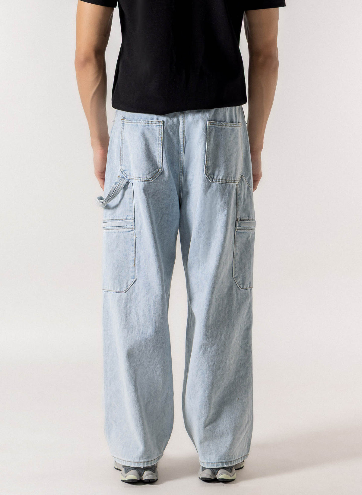 WIDE LEG UTILITY DENIM JEANS