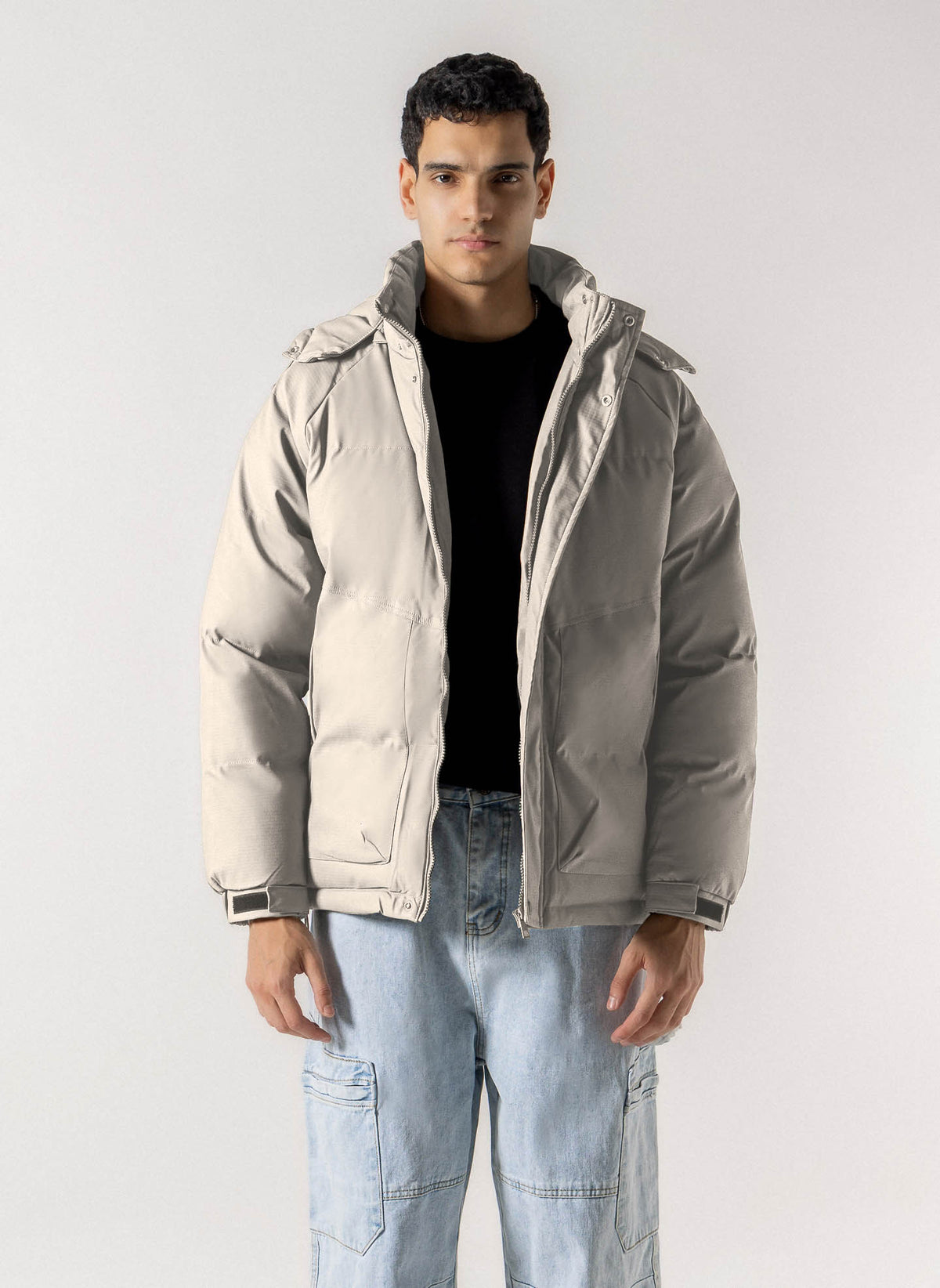 TEXTURED QUILTED PUFFER JACKET