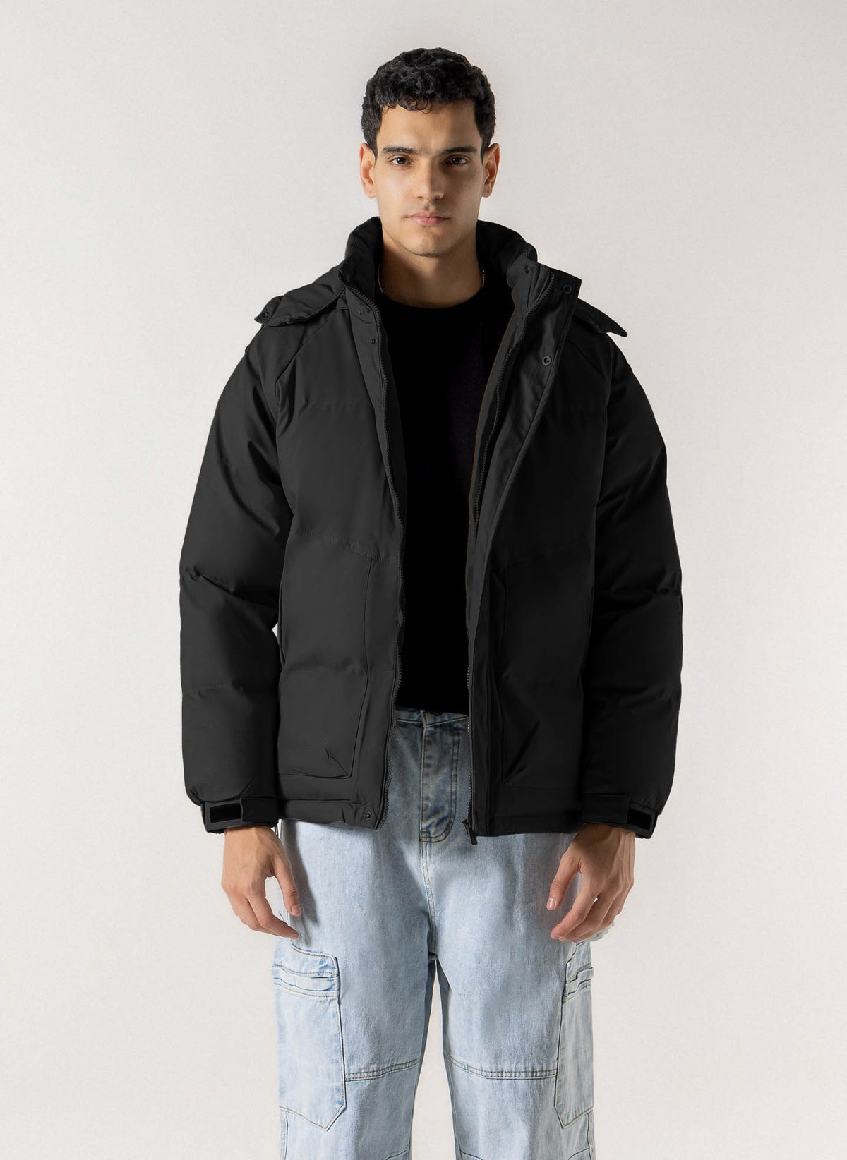 TEXTURED QUILTED PUFFER JACKET