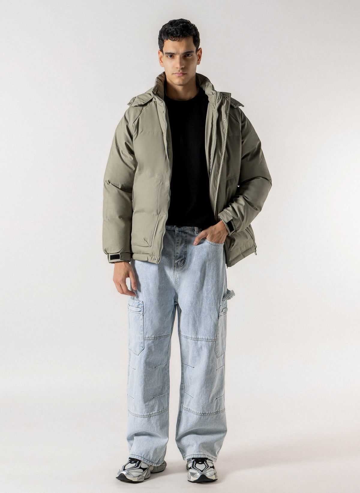 TEXTURED QUILTED PUFFER JACKET