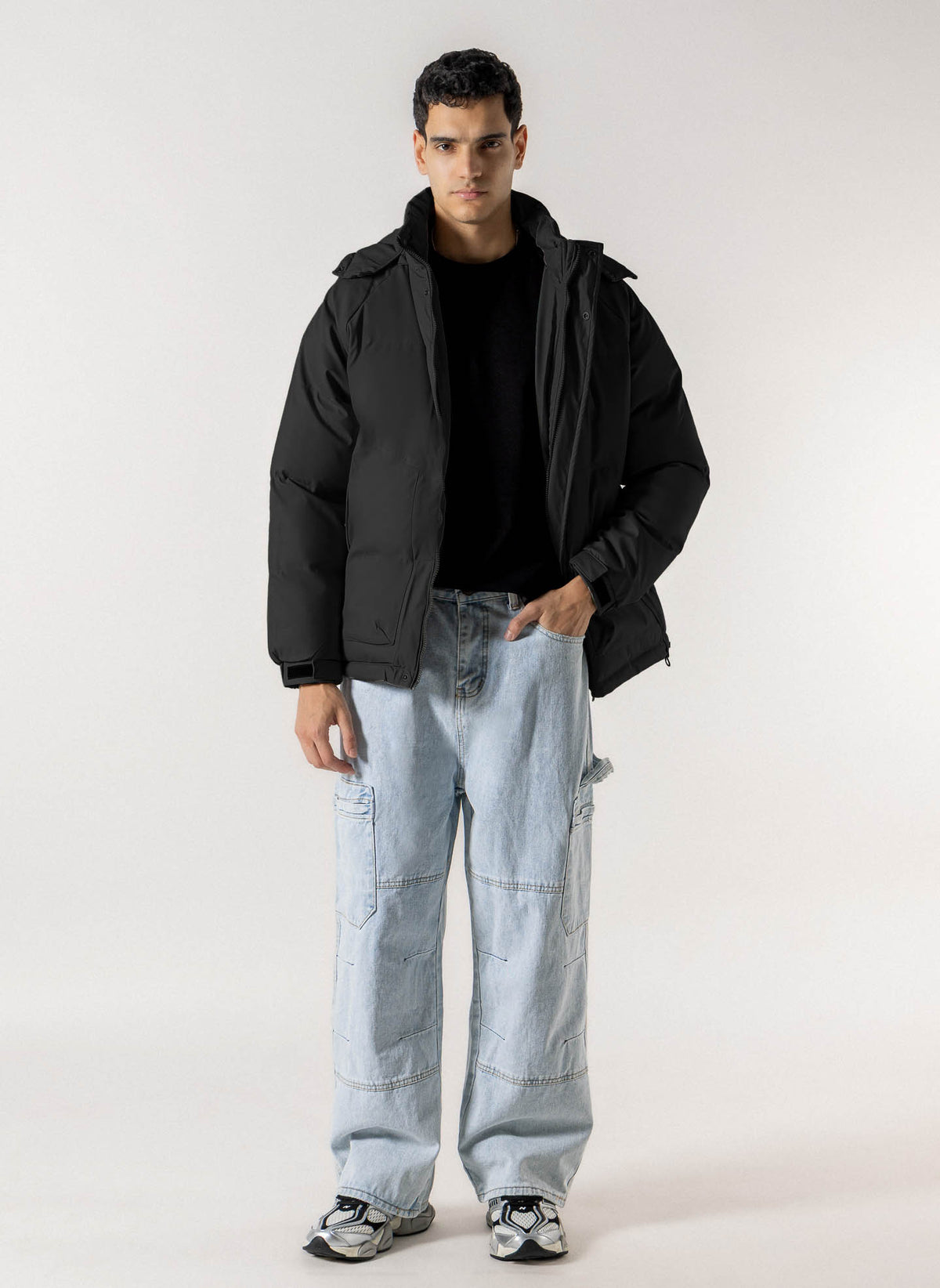TEXTURED QUILTED PUFFER JACKET