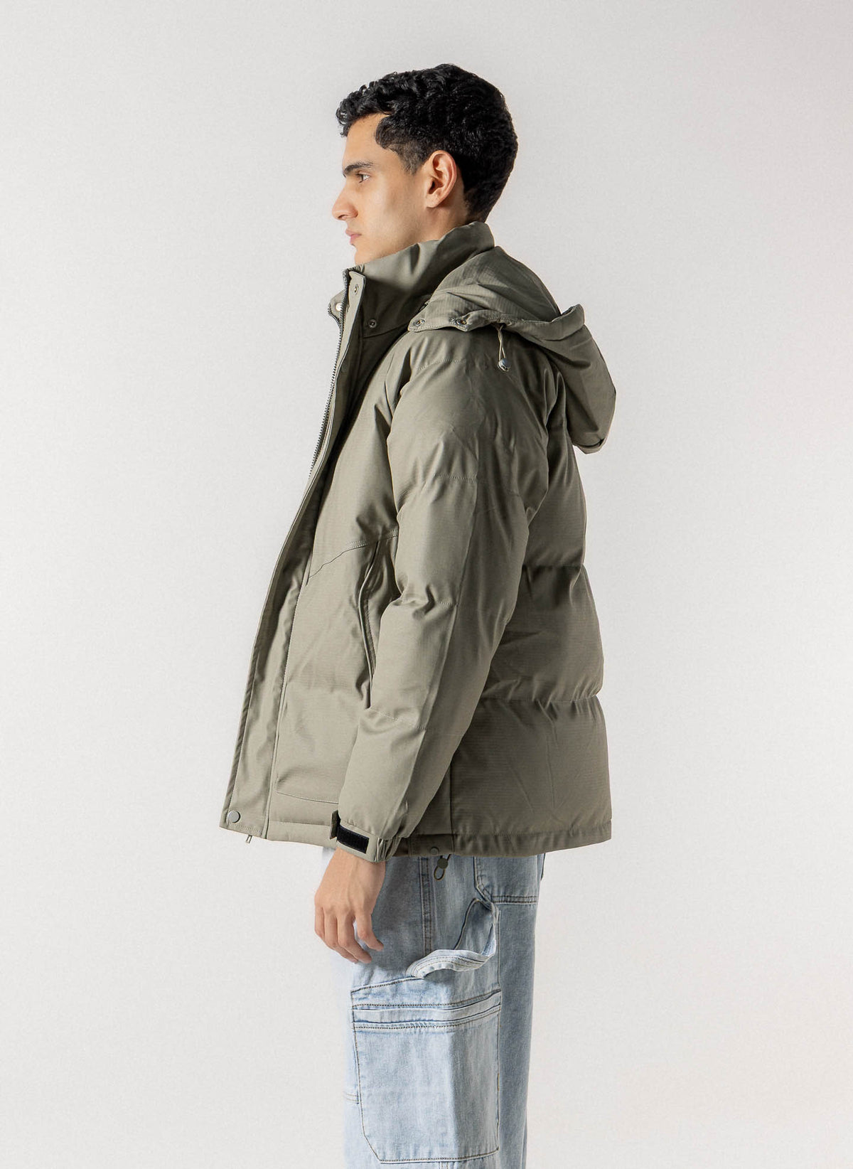 TEXTURED QUILTED PUFFER JACKET