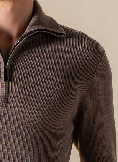KNITTED QUARTER-ZIP JUMPER