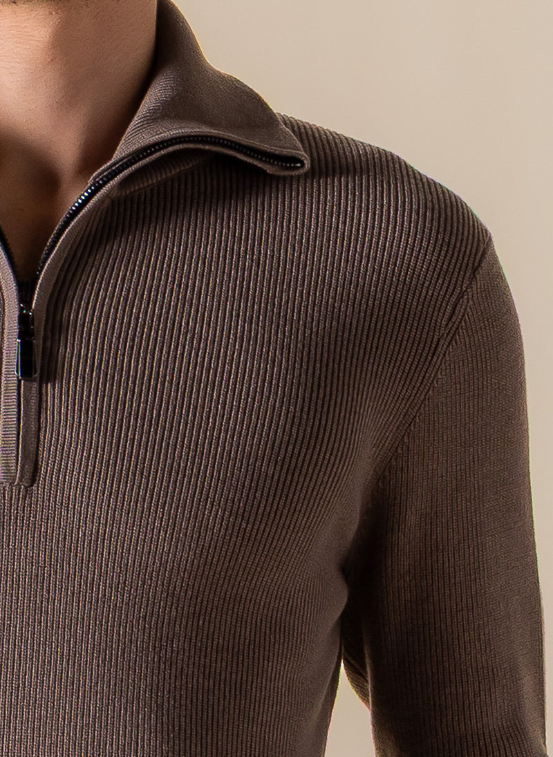 KNITTED QUARTER-ZIP JUMPER
