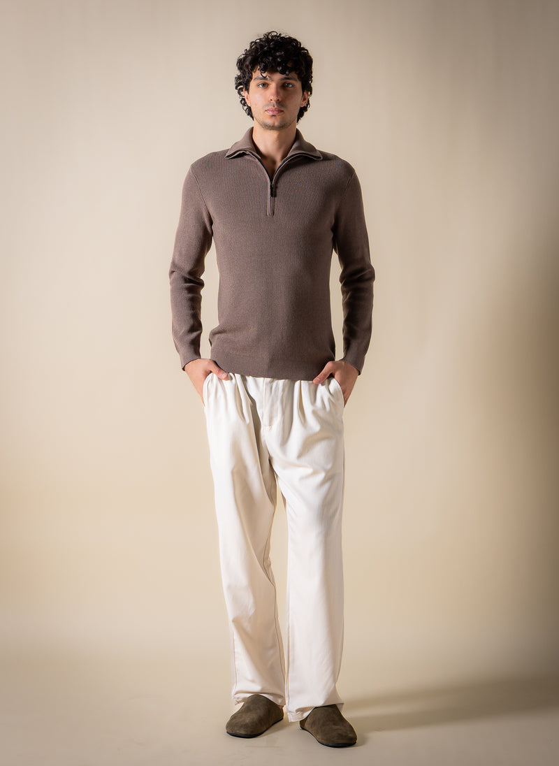 KNITTED QUARTER-ZIP JUMPER