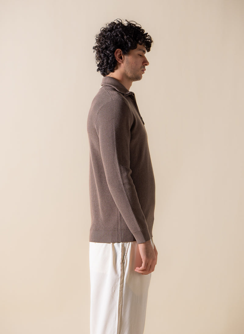 KNITTED QUARTER-ZIP JUMPER