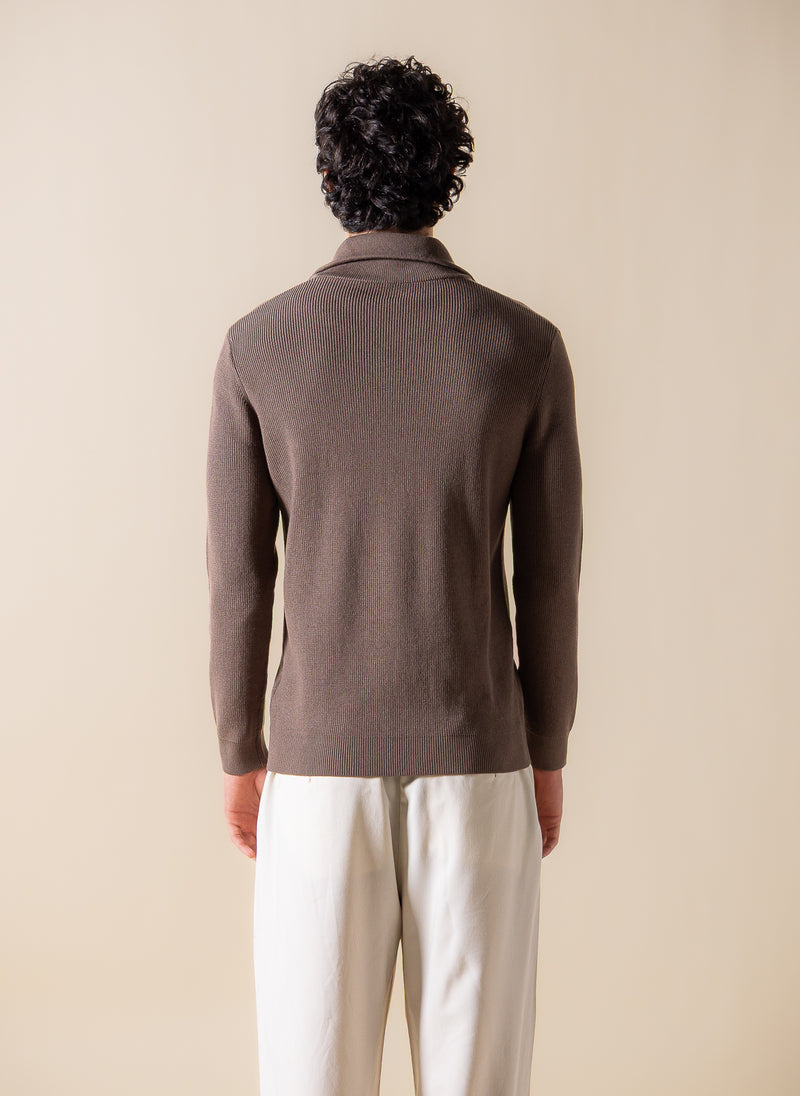 KNITTED QUARTER-ZIP JUMPER