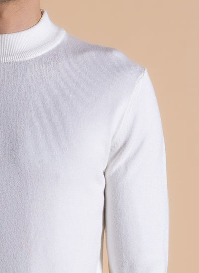 FINE KNIT MOCK NECK SWEATER