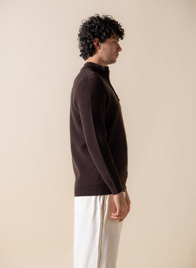 FINE KNIT QUATER-ZIP JUMPER
