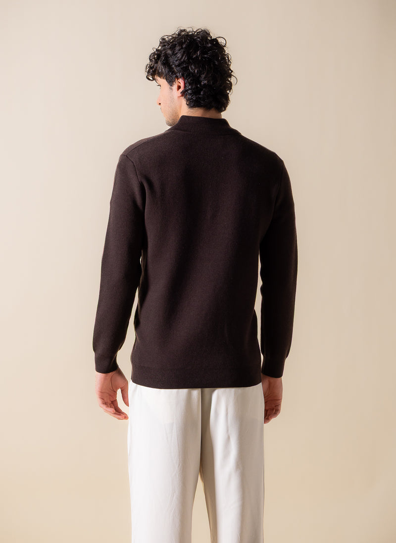 FINE KNIT QUATER-ZIP JUMPER