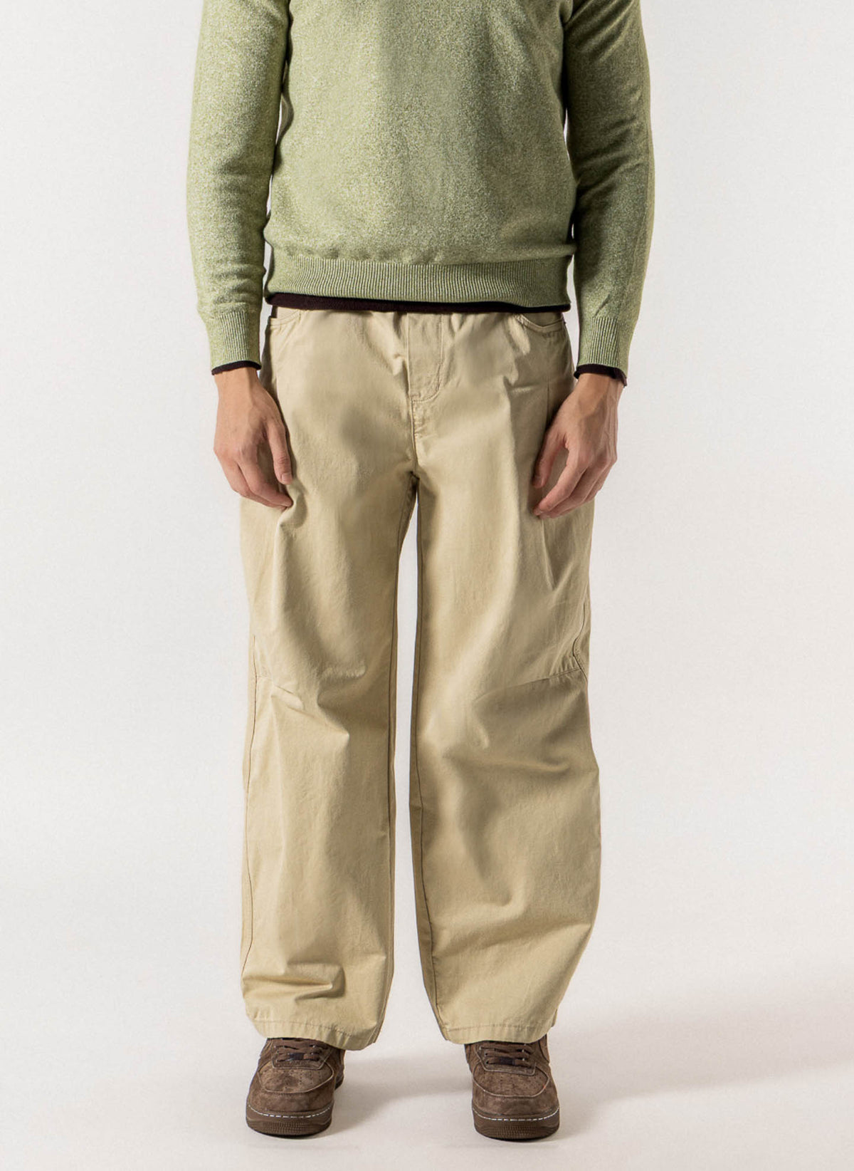 PLEATED WIDE-LEG UTILITY TROUSERS