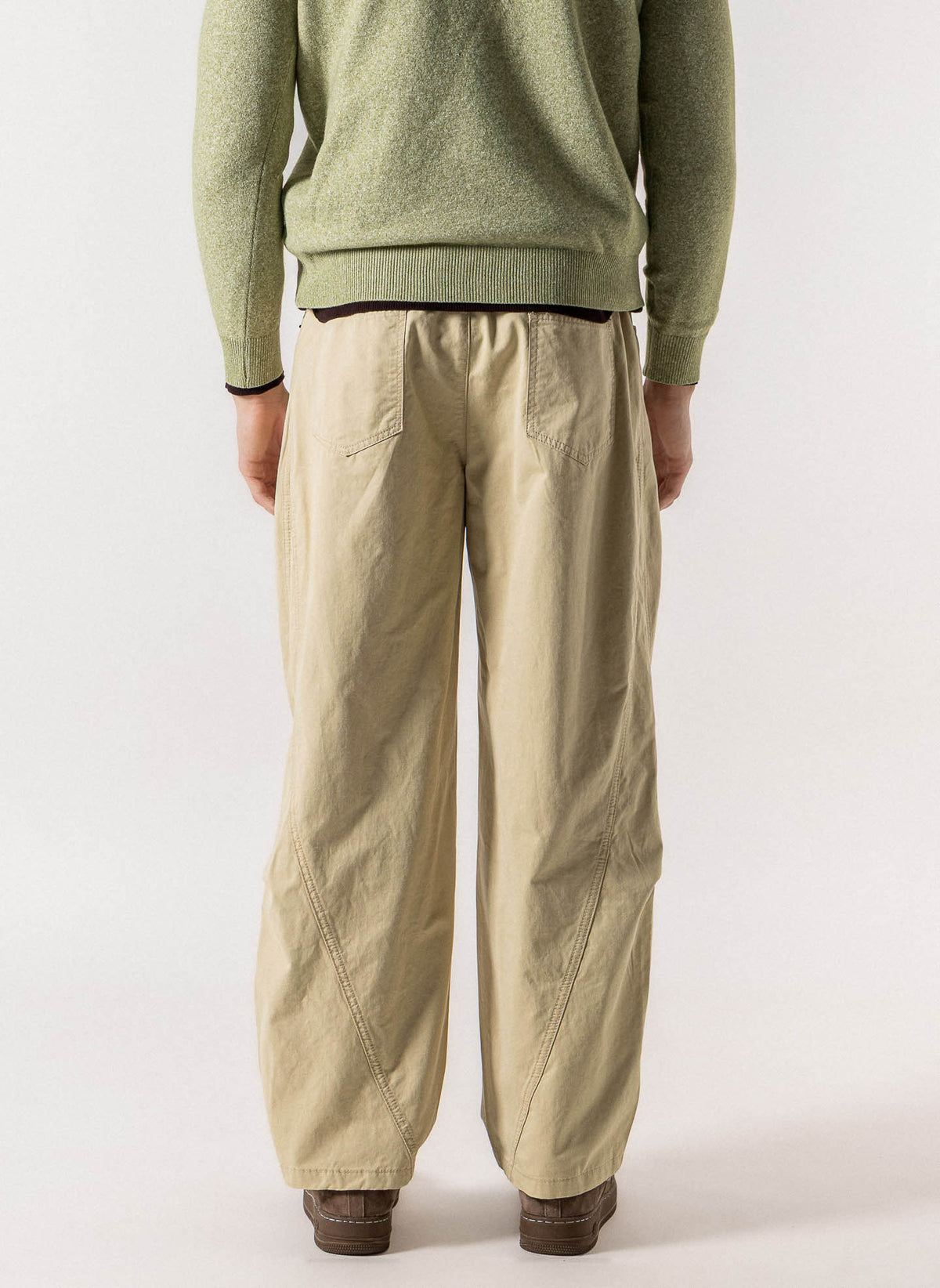 PLEATED WIDE-LEG UTILITY TROUSERS