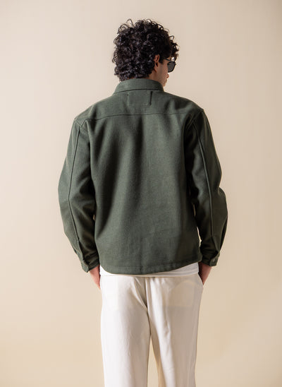 SUEDE DETAILED OVER SHIRT