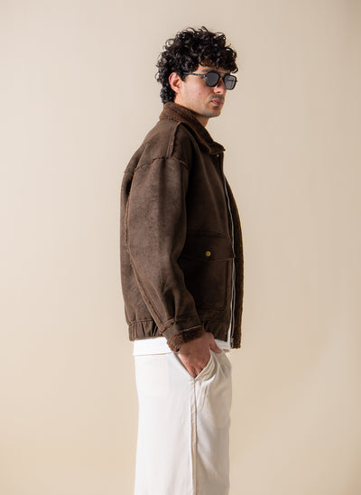 FAUX FUR ZIP-UP JACKET