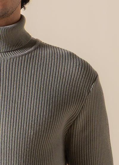 RIBBED HIGH-NECK SWEATER