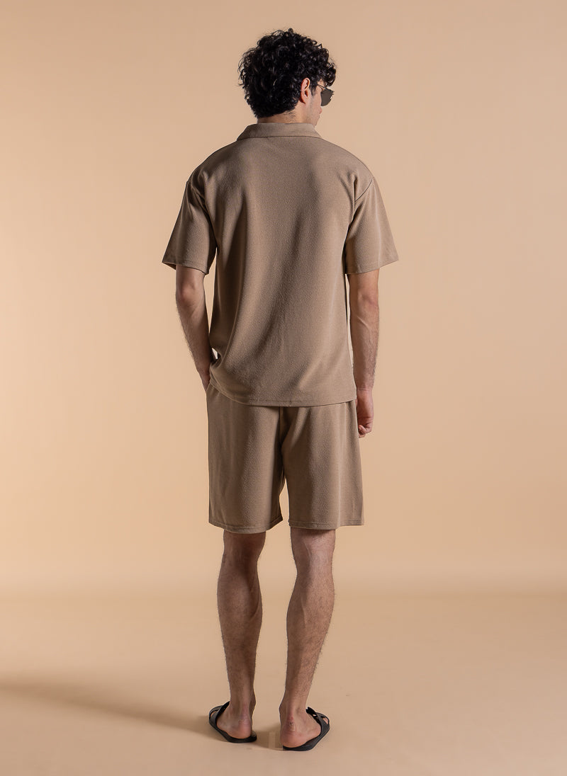 TEXTURED POLO SHIRT SET