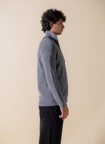 KNITTED ZIP-UP CARDIGAN