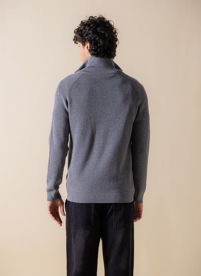 KNITTED ZIP-UP CARDIGAN