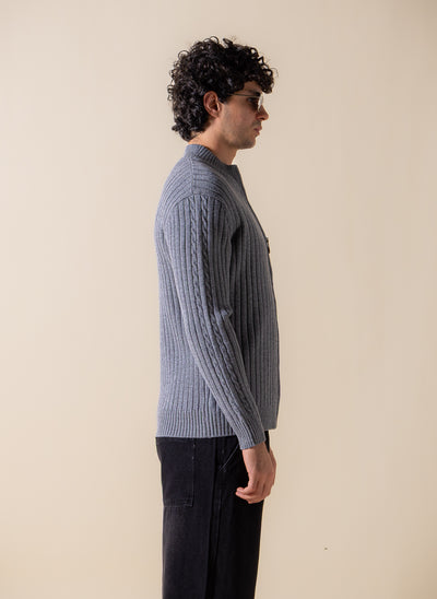 TEXTURED CARDIGAN WITH ZIP